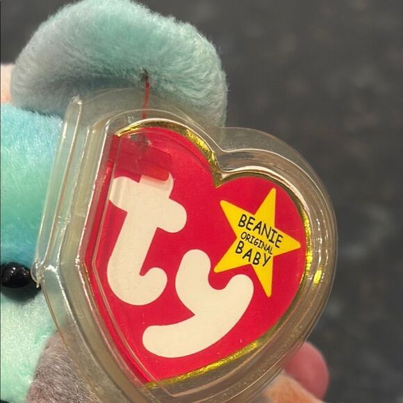 TY Beanie Baby Original 1996 Peace Bear Tie-Dye Rainbow w/ Swing Tag & Tush Tag - Picture 9 of 10
